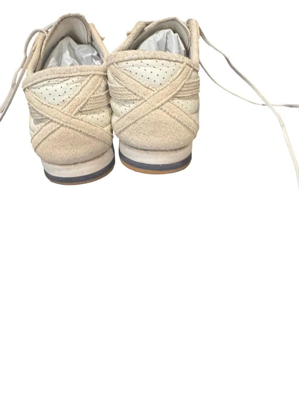 Onitsuka Tiger by Asics Women's Light Beige Suede & Leather Sneakers Sz 4
